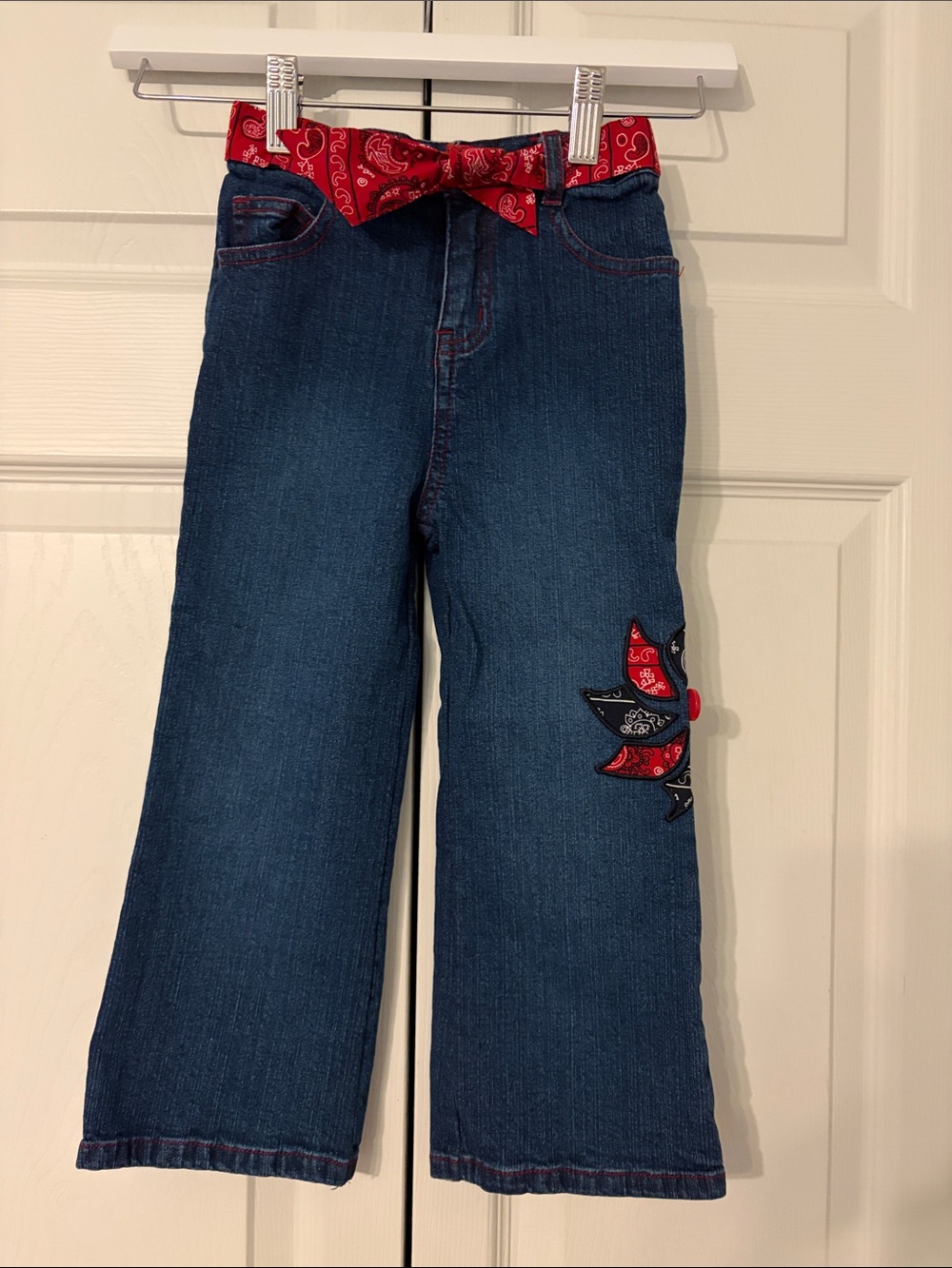 Mary Kate And Ashley Jeans with Red Bandana Details Vintage Size 4T EUC